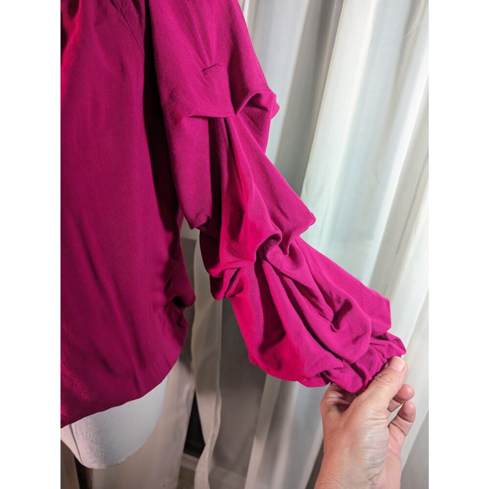 CeCe ruffle/puff sleeve rayon top - Size S - EUC